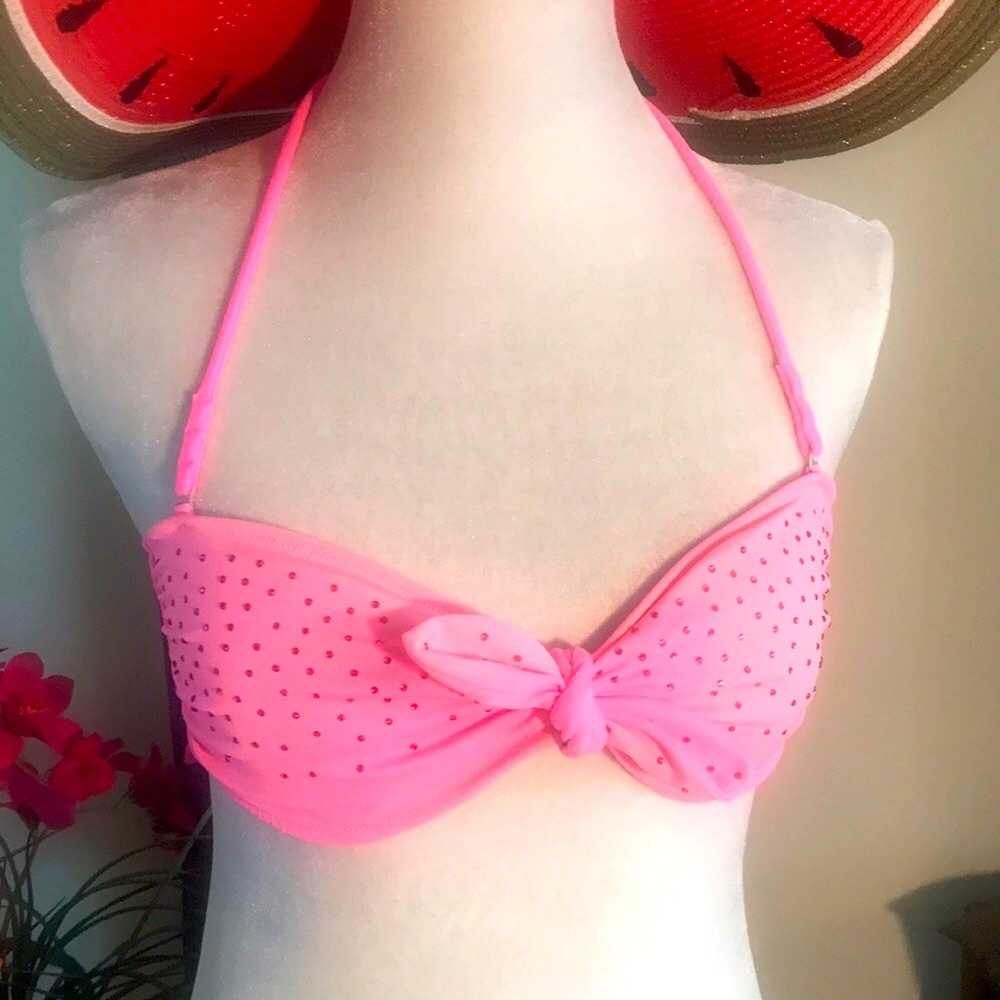 VICTORIA’S SECRET Pink Sparkle Bandeau Swim Top